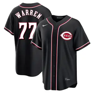 Art Warren Cincinnati Reds Replica Fashion Out Jersey - Black