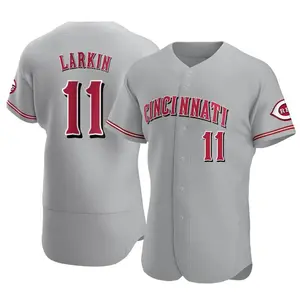 Barry Larkin Cincinnati Reds Authentic Road Jersey - Gray