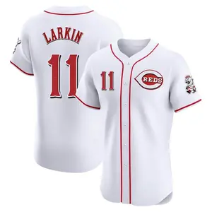 Barry Larkin Cincinnati Reds Elite Home Jersey - White