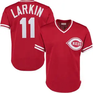 Barry Larkin Cincinnati Reds Replica Throwback Mitchell and Ness Jersey - Red