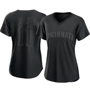 Barry Larkin Cincinnati Reds Women's Authentic Pitch Fashion Jersey - Black