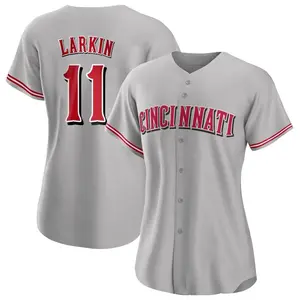 Barry Larkin Cincinnati Reds Women's Authentic Road Jersey - Gray