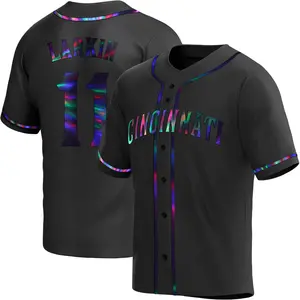 Barry Larkin Cincinnati Reds Youth Replica Alternate Jersey - Black Holographic