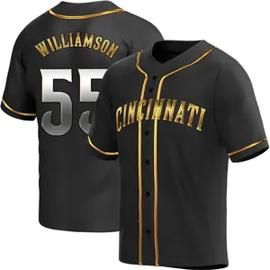 Brandon Williamson Cincinnati Reds Youth Replica Alternate Jersey - Black Golden