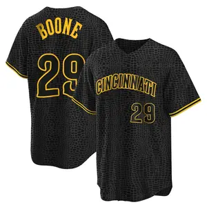 Bret Boone Cincinnati Reds Replica Snake Skin City Jersey - Black