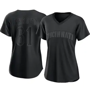 Bronson Arroyo Cincinnati Reds Women's Authentic Pitch Fashion Jersey - Black