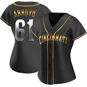 Bronson Arroyo Cincinnati Reds Women's Replica Alternate Jersey - Black Golden