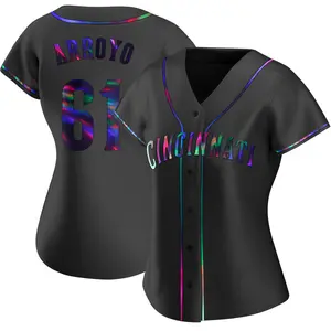 Bronson Arroyo Cincinnati Reds Women's Replica Alternate Jersey - Black Holographic