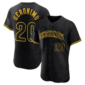 Cesar Geronimo Cincinnati Reds Authentic Snake Skin City Jersey - Black