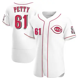Chase Petty Cincinnati Reds Authentic Home Jersey - White
