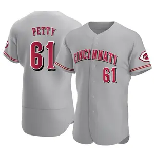 Chase Petty Cincinnati Reds Authentic Road Jersey - Gray