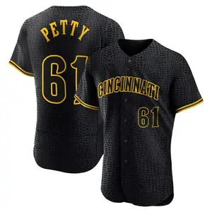 Chase Petty Cincinnati Reds Authentic Snake Skin City Jersey - Black