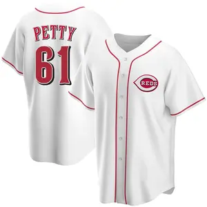 Chase Petty Cincinnati Reds Replica Home Jersey - White
