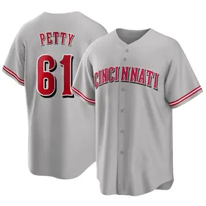 Chase Petty Cincinnati Reds Replica Road Jersey - Gray