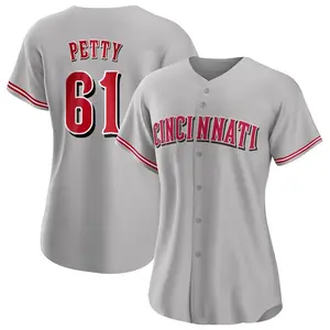 Chase Petty Cincinnati Reds Women's Replica Road Jersey - Gray