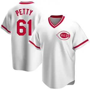 Chase Petty Cincinnati Reds Youth Replica Home Cooperstown Collection Jersey - White