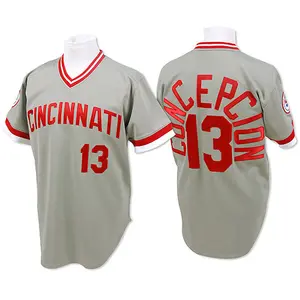 Dave Concepcion Cincinnati Reds Authentic Throwback Mitchell and Ness Jersey - Grey