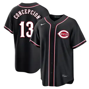Dave Concepcion Cincinnati Reds Replica Fashion Out Jersey - Black