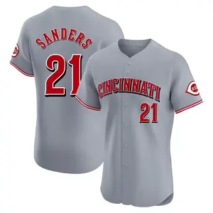 Deion Sanders Cincinnati Reds Elite Road Jersey - Gray