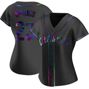 Hal Morris Cincinnati Reds Women's Replica Alternate Jersey - Black Holographic