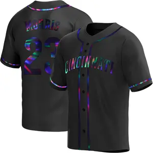 Hal Morris Cincinnati Reds Youth Replica Alternate Jersey - Black Holographic