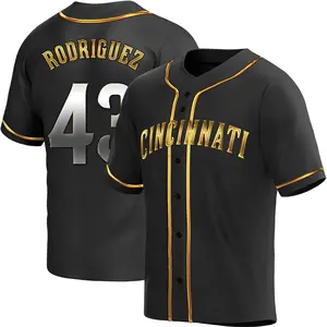 Hector Rodriguez Cincinnati Reds Replica Alternate Jersey - Black Golden