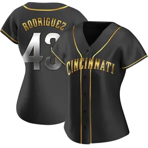 Hector Rodriguez Cincinnati Reds Women's Replica Alternate Jersey - Black Golden