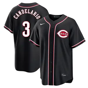 Jeimer Candelario Cincinnati Reds Youth Replica Fashion Out Jersey - Black