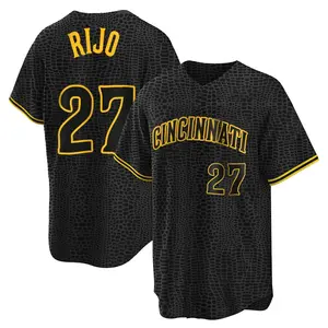 Jose Rijo Cincinnati Reds Replica Snake Skin City Jersey - Black