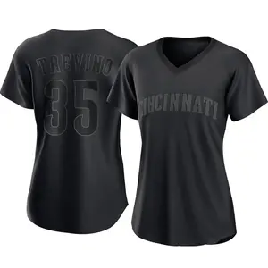 Jose Trevino Cincinnati Reds Women's Authentic Pitch Fashion Jersey - Black