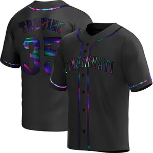 Jose Trevino Cincinnati Reds Youth Replica Alternate Jersey - Black Holographic