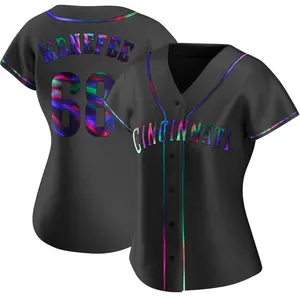 Joseph Menefee Cincinnati Reds Women's Replica Alternate Jersey - Black Holographic