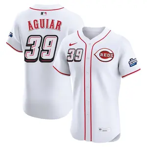 Julian Aguiar Cincinnati Reds Elite 2025 Speedway Classic Alternate Jersey - White