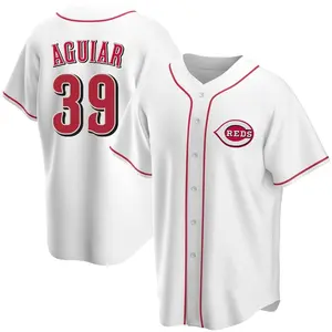 Julian Aguiar Cincinnati Reds Replica Home Jersey - White