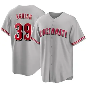 Julian Aguiar Cincinnati Reds Youth Replica Road Jersey - Gray