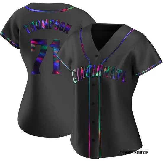 Keegan Thompson Cincinnati Reds Women's Replica Alternate Jersey - Black Holographic