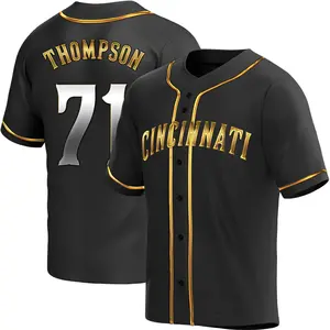Keegan Thompson Cincinnati Reds Youth Replica Alternate Jersey - Black Golden