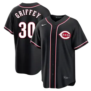 Ken Griffey Cincinnati Reds Replica Fashion Out Jersey - Black