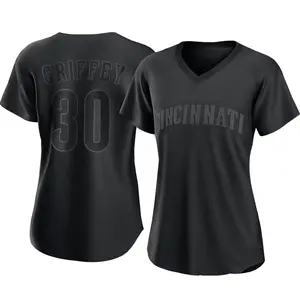 Ken Griffey Cincinnati Reds Women's Replica Pitch Fashion Jersey - Black