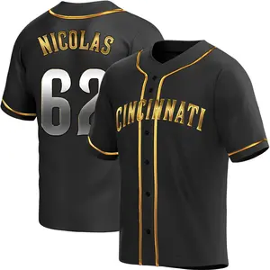 Kyle Nicolas Cincinnati Reds Replica Alternate Jersey - Black Golden