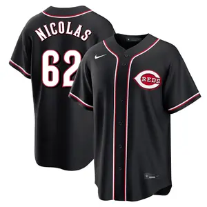 Kyle Nicolas Cincinnati Reds Replica Fashion Out Jersey - Black