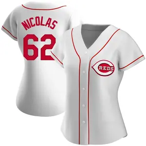 Kyle Nicolas Cincinnati Reds Women's Authentic Home Jersey - White