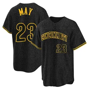 Lee May Cincinnati Reds Youth Replica Snake Skin City Jersey - Black