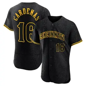 Leo Cardenas Cincinnati Reds Authentic Snake Skin City Jersey - Black
