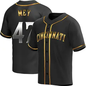 Luis Mey Cincinnati Reds Youth Replica Alternate Jersey - Black Golden