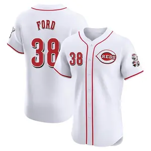 Mike Ford Cincinnati Reds Elite Home Patch Jersey - White