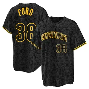 Mike Ford Cincinnati Reds Replica Snake Skin City Jersey - Black