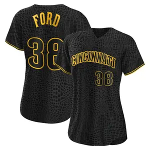 Mike Ford Cincinnati Reds Women's Authentic Snake Skin City Jersey - Black