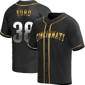 Mike Ford Cincinnati Reds Youth Replica Alternate Jersey - Black Golden
