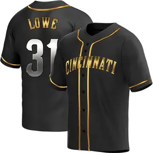 Nathaniel Lowe Cincinnati Reds Youth Replica Alternate Jersey - Black Golden